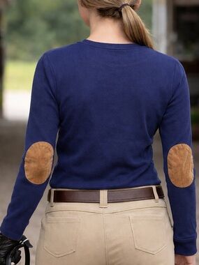 VTG Y2K Ralph Lauren LRL Lauren Jeans Co Cotton Top Elbow Patch Equestrian